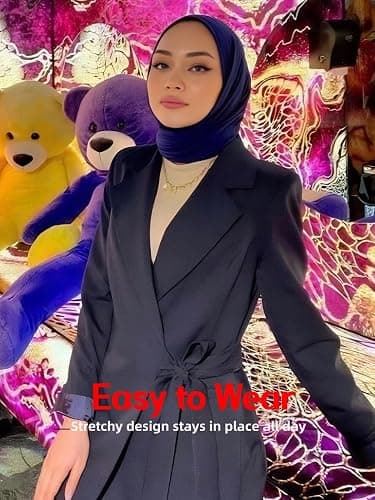 Hijab Scarf for Women Soft Muslim Hijabs Head Wrap Scarves Fashion Long Hair Shawls Stretchy Muslin Headscarf thumbnail 6