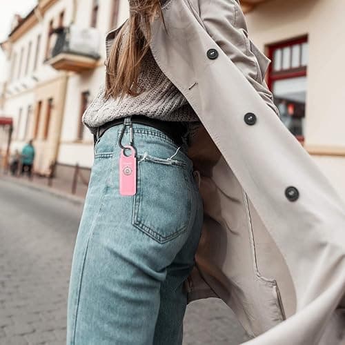 Personal Safety Alarm for Women – Superior Loud Siren & SOS Strobe | Premium Compact & Well-crafted Self Defense Keychain Alarm, College Dorm Essential, Variety of Colors (Pink) thumbnail 2
