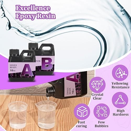K KERNOWO Epoxy Resin Kit with Light for Beginners, Resin Kit and Molds Complete Set DIY Crafts for Adults Women, Epoxy Set with Vase Mold, 3D Dried Flowers, Measuring Cups and Resins Supplies-20OZ thumbnail 7
