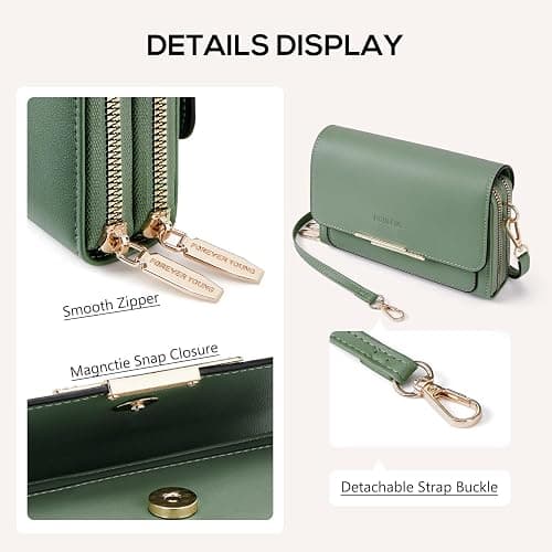 Roulens Small Crossbody Bag for Women,Cell Phone Purse Women's Shoulder Handbags Wallet Purse with Credit Card Slots thumbnail 6