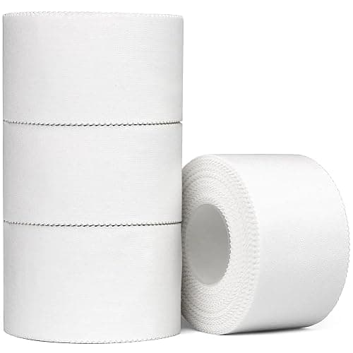 Athletic Tape - 4 Sports Tape Rolls -White- No-Sticky Residue – Easy Tearing – Skin-Friendly -1.5 x 10 Yards per roll (Total 40 Yards) for Athletes, Coaches, Amateurs (White 40 Yards) - Image 1