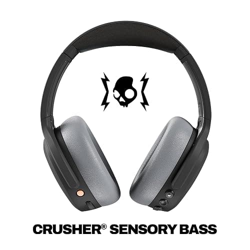 Skullcandy Crusher ANC 2 Wireless Over-Ear Bluetooth Headphones with Multi-Sensory Bass, Active Noise Cancelling, Up to 60 Hours Battery, Microphone for iPhone Android - Black/Asphalt thumbnail 2