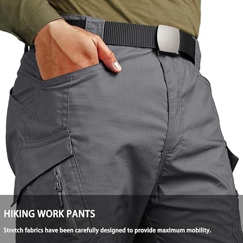 Hiwise Men's Ripstop Tactical Pants Water Resistant Stretch Cargo Pants Lightweight EDC Hiking Work Pants thumbnail 8