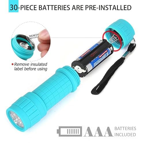 FASTPRO 10-Pack, 9-LED Mini Flashlight Set, AAA Batteries are Included and Pre-Installed, Perfect for Class Teaching, Camping, Wedding Favor thumbnail 4