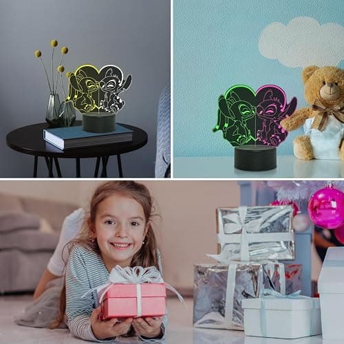 Shenjia Stitch Night Light - 3D LED 16 Color Changing Touch Lamp with Remote Control, Perfect for Girls Room Decoration, Birthday and Holiday Gifts thumbnail 5