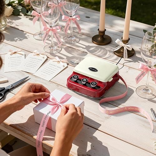 Phomemo P15 Ribbon Label Printer, Custom Text/Icon Mini Bluetooth Portable Label Maker Machine with Tape for Gift Wrap, Mother’s Day Decorations, Cloth Tag, DIY Crafts, Wedding Bouquets, Party Favors thumbnail 3