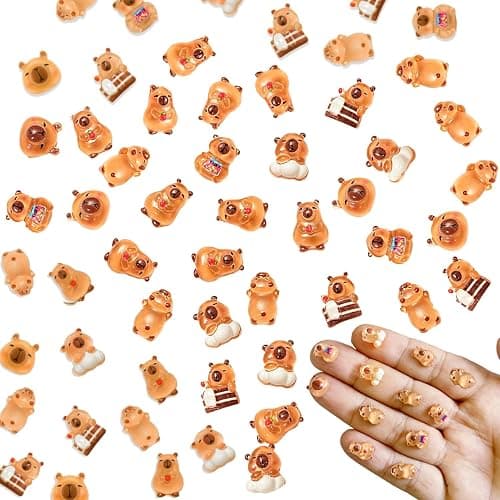 UPCSKDA 200PCS Mini Resin Animals Miniature Capybara Little Figures for DIY Craft Micro Landscape Fairy Garden Aquarium Dollhouse Potted Plant Decoration (Capybara) thumbnail 6