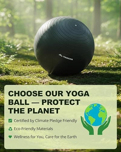 Trideer Exercise Ball for Yoga, Pilates & Fitness – Stability Ball Equipment for Home Gym & Office Chair, Core & Balance Training Accessories, Physical Therapy Equipment, Quick Pump Included, 5 Sizes thumbnail 2