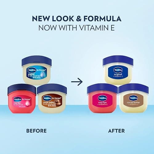 Vaseline Lip Therapy Variety 3-Pack – Original, Rosy Lips, Cocoa Butter Lip Balm Moisturizers in Mini Jars, 0.25 Oz Ea thumbnail 3
