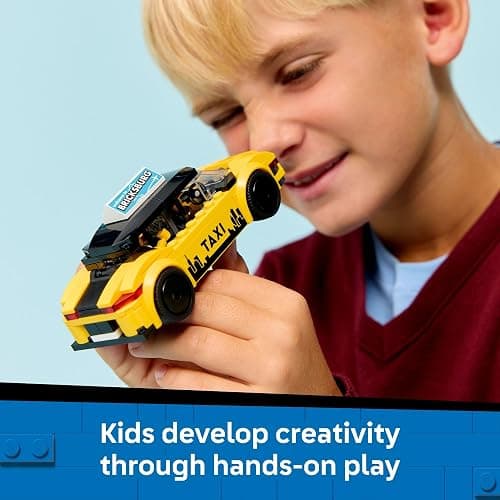 LEGO City Yellow Taxi Car Building Toy for Kids - Pretend Play Set for Boys & Girls, Ages 5+ - Toy Car W/Taxi Driver & Tourist Minifigures - Gift Idea for Birthdays - 60487 thumbnail 4