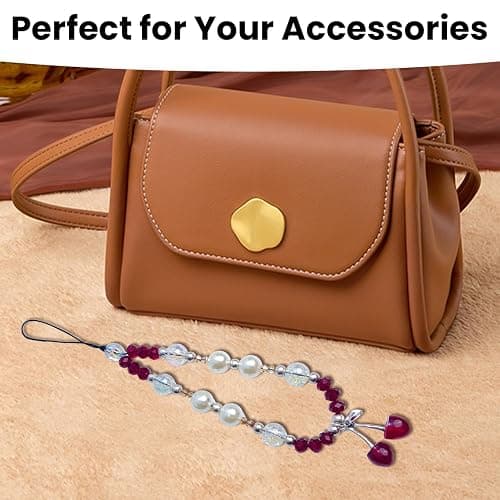 Cunegra Cherry Phone Lanyard, Red Beaded Wrist Strap, Universal Phone Case Charm, Drop Shape, Acrylic Material, True Loop, CHARM Type, One Size, No Metal/Gemstone, Cherry Design, Female Target thumbnail 5