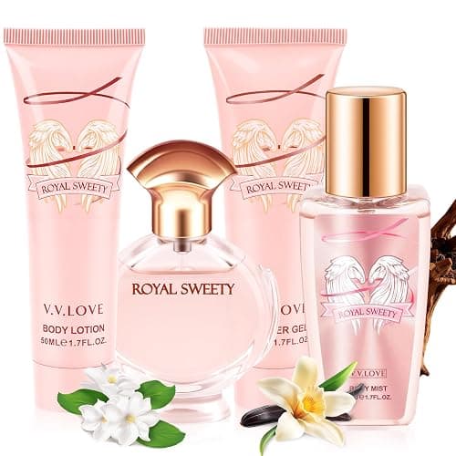 Women Perfume Gift Set - Eau de Parfum for Women, Body Spray, Body Gel, Shower Gel & Body Lotion, Sweet Floral Scent, Travel Friendly, Pamper Gifts Set, Birthday Valentine's Day Mother's Day Gifts - Image 1