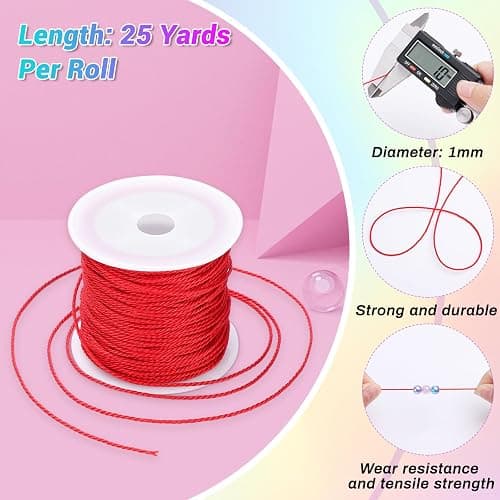 Cridoz 20 Rolls Wax String for Bracelet Making, Waxed Thread Bracelet Cord, Waxed Polyester Cord Bracelet Rope for DIY Bracelets, Necklace and Macrame thumbnail 4