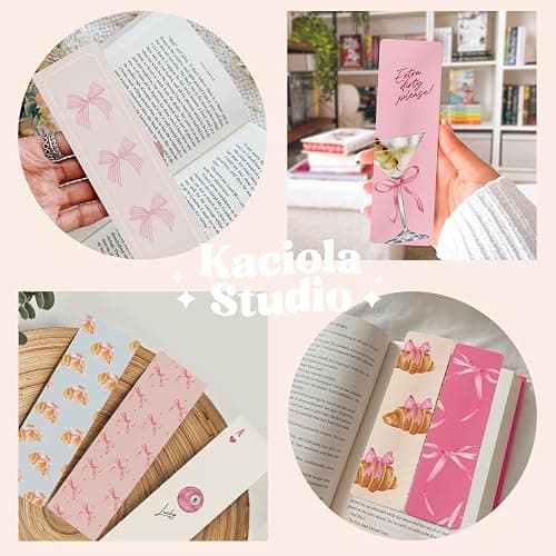 Kaciola Studio 10 PCS Pink Bow Bookmarks,Funny Bookmarks for Women,Double Sided Pink Romance Booklover Gifts,Cute Gifts for Romance Reader Friends Girls thumbnail 6
