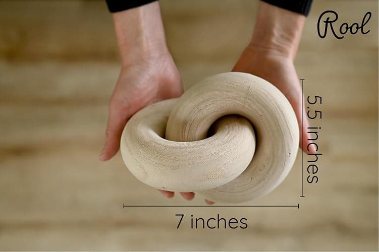 Rool Coffee Table Decor Book Shelf Decor Accents Home Decor Console Table Decorative Items Living Room Wood Knot Decor Chain Link Decorations Beige thumbnail 3