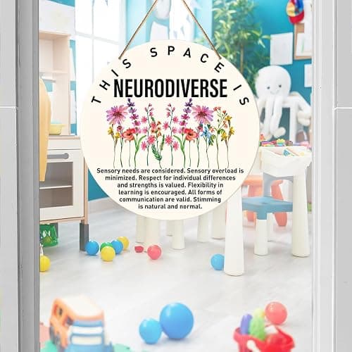 Muktoujaumai Mental Health Wall Decor, Autism Awareness Hanging Sign Decor Wall Decorations Sign for Therapy Office, Home, Counseling Room, Gift for Autism Family Mom Therapist Psychologist - Y3 thumbnail 3
