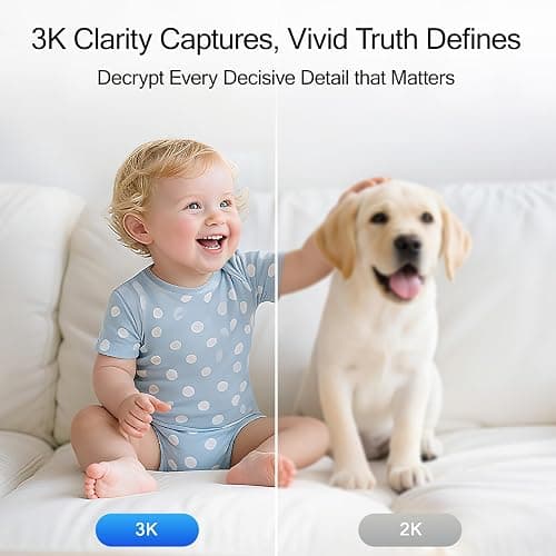 CINMOORE 5G Security Camera Indoor 2-Pack, No-Monthly-Fee AI Tracking Facial Recognition, 3K Pet/Dog Camera with Speaker/Phone App, PTZ WiFi Baby Monitor Cameras for Home Security, 0-Glow Night Vision thumbnail 4