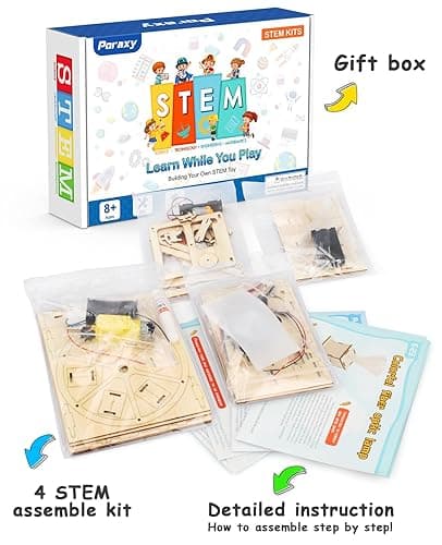 Poraxy 4 in 1 STEM Kits for Kids Age 8-10, Science STEM Projects for Kids 8-12, 3D Puzzles, Educational Craft Building Toys 8-13, Christmas Birthday Gifts for Girls Boys 6 7 8 9 10 11 12 13 Year Old thumbnail 8