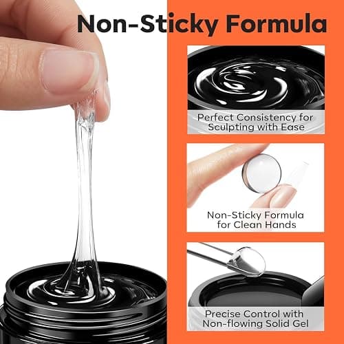 Modelones Builder Nail Gel - 15g Clear Solid Builder Gel for Nails, Nail Extension Gel Nail Kit 3D Sculpting Gel for Nail Art Manicure Set with Nail Forms and Silicone Pen Professional DIY at Home thumbnail 3