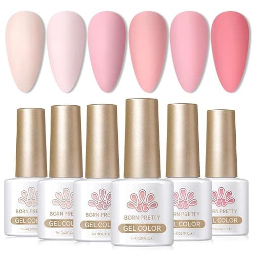 Born Pretty Nude Pink Gel Nail Polish Netural Gel Polish Spring Summer Valentine's Day Nail Art Manicure Collection 6PCS thumbnail 9
