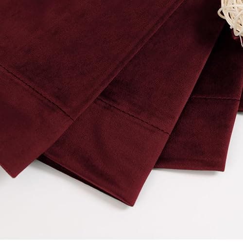 BGment Red Velvet Curtains 84 Inch for Bedroom, Thick Thermal Insulated Blackout Curtains Noise Reduce Back Tab and Rod Pocket Christmas Panels for Living Room, Set of 2 Panels, 52 x 84 Inch - 52"W x 84"L (Pack of 2) - Red thumbnail 6