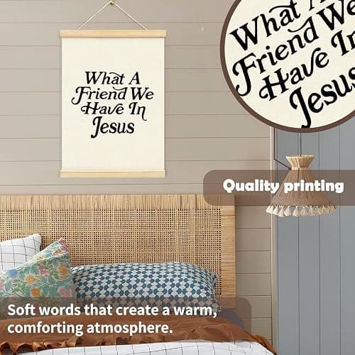 YZSLA Christian Home Room Decor, What a Friend We Have in Jesus Christian Wall Art Decor, Minimalist Bible Verse Wall Art Prints for Home Bedroom Prayer Room Church Decor, 12x16 Inches thumbnail 5