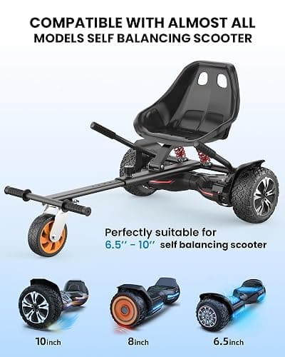 Gyroor Self Balancing Scooters Seat Attachment - Go Kart Conversion for 6.5'' to 10'' Self Balancing Scooters, Adjustable Frame Length, Perfect for Kids and Adults thumbnail 4