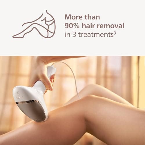 Philips Lumea 8000 Series IPL Hair Removal Device, Permanent Laser Hair Reduction for Women & Men, Easy and Comfortable Use at Home, SenseIQ, 3 Attachments for Body, Face, Intimate, BRI937/03 thumbnail 3