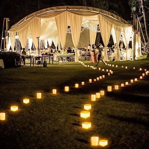 FUELYE 12Pack Floating Lanterns Square Rectangle Sets,Outdoor Lanterns Decorative with Waterproof,Floating Candles for Pool,River,Memorials,Wedding,Bar,and Parties - 6Rectangular+6Square thumbnail 7