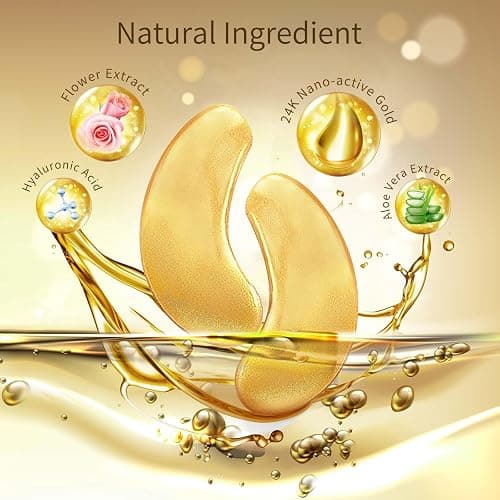 Under Eye Patches, 40 Pairs Eye Mask for Dark Circles, Puffy Eyes, Undereye Bags,Wrinkles,Eye Mask Patches with 24K Gold, Hyaluronic Acid,Rose & Aloe Vera, Eye Treatment Skin Care for Men & Women Gift thumbnail 3