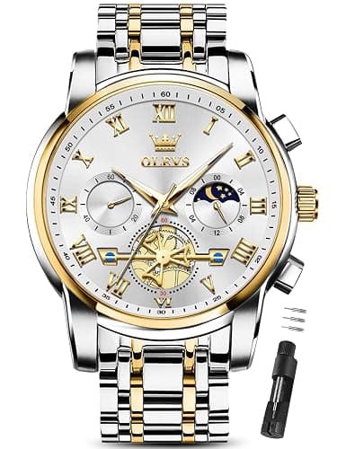 OLEVS Watch Men Stainless Steel Waterproof Analog Dress Watch Date Luxury - Image 1