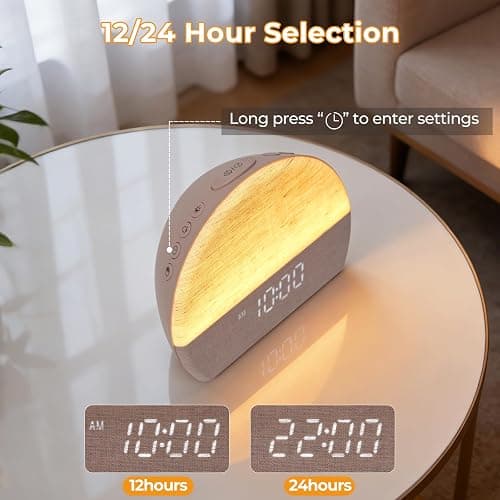 Sunrise Alarm Clock Bedside,Wake Up Light Sunrise Alarm Clock with 11 RGB Lights,Digital Dimmable Alarm Clock for Bedroom,White Noise Machine with 30 Sleep Sounds,Sunlight Alarm Clock,Sleep Aid Gift thumbnail 6