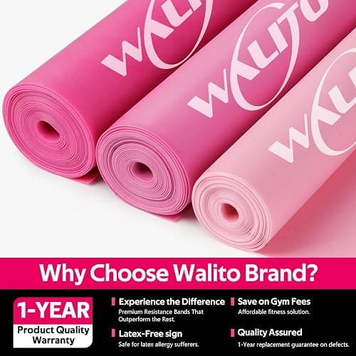 WALITO Resistance Bands for Working Out, Exercise Bands for Women and Men, Workout Bands for Physical Therapy, Stretch, Recovery, Pilates, Rehab, Strength Training and Home Gym thumbnail 2