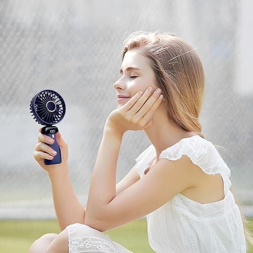 BOSONER Handheld Fan Hand Held Mini - Electric Fan Rechargeable with 5 Speeds -Small Portable Fan 4000mAh Battery Operated - Personal Silent Travel Fan Holiday for Kids Women Men thumbnail 2