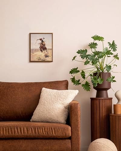 InSimSea Framed Canvas Wall Art Western Cowboy Decor Rustic Vintage Cowboy Oil Paintings Horse Riders of Mid-Century Art Prints Ranch Lunar Landscape Wall Pictures Antique Wall Decor Aesthetic Posters thumbnail 2