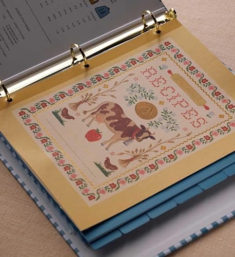 RIFLE PAPER CO. Home Sweet Home Recipe Binder w/Metallic Gold Foil Accents | 1" 3-Ring Binder, Holds 175 Pages, 16 Tabbed Dividers, Double-Sided Pocket Folder, Adhesive Labels, 10 Recipe Sleeves thumbnail 2