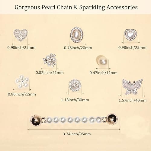 20pcs Bling Gems Plastic Butterfly Flower Sparkling Rhinestones Pearl DIY Shoe Decoration Charms for Women's Party Favor thumbnail 6