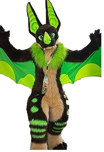 FurryMascot Green Fly Fursuit Fullsuit Costumes Full Furry Suit Furries Anime Digitigrade Costume Bent Legs Angel Dragon - Image 1