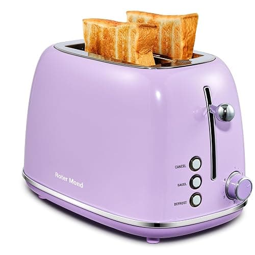 Roter Mond 2 Slice Toaster Retro Stainless Steel Lavender-Purple - Image 1