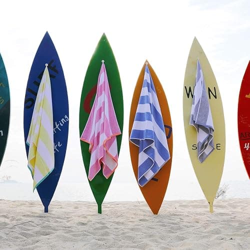 HENBAY Cotton Oversized Beach Towel - Large 70 x 35 Inch Pool Towel, Blue Striped Quick Dry Swimming Cabana Towel thumbnail 4
