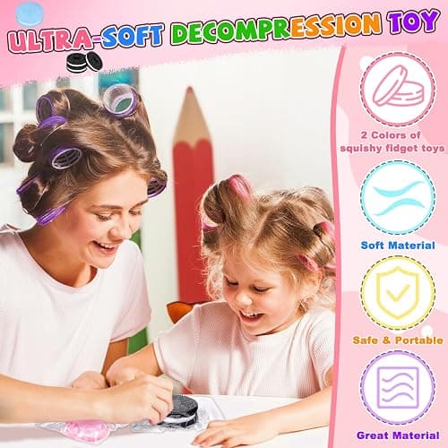 Vibbang 4pcs Biscuit Stress Relief Toy, Pinching Biscuit Simulation Toy, Anxiety Relief Sensory Toy, Soft Decompression Toy, Stress Fidget Toys for Christmas, Halloween, Birthday Gifts - A thumbnail 5