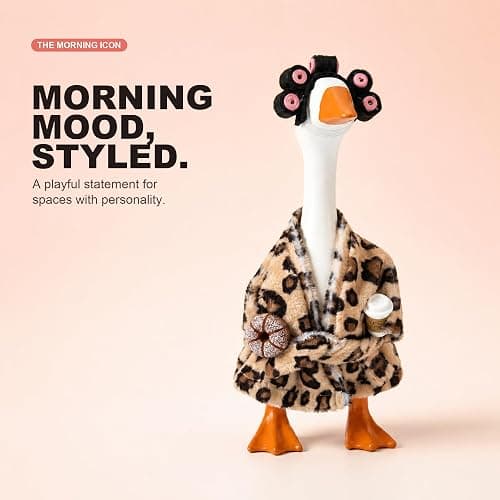 DWHSTGUU Desk Goose Outfit Fall for 7 Inch Magnetic Goose, Mini Goose Statue Clothes for Office Table Decoration (Leopard) thumbnail 3