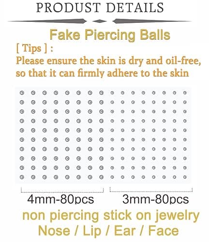 QWALIT Fake Nose Ring Fake Lip Piercing Fake Lip Ring Fake Nose Ring Hoop Fake Snake Bites Fake Lip Piercings Faux Lip Rings Fake Nose Piercing Clip on Nose Ring Spring thumbnail 2