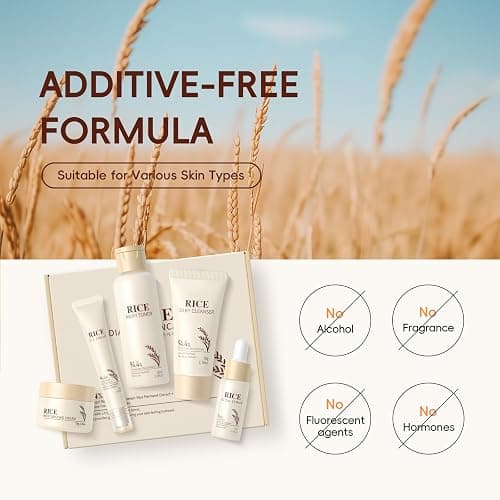 LAIKOU Skin Care Set, Korean Skin Care - Korean Beauty for Women - 5pcs | Rice Cleanser, Toner, Serum, Eye Serum, Moisturizing Cream Teen Girls Mom Daughter Mother's Day Birthday Christmas Lover thumbnail 9