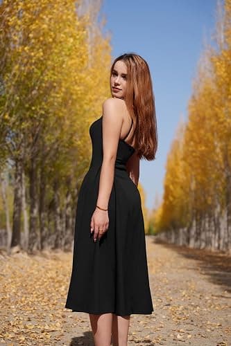 Memoriesea Women's Elegant Square Neck Swing A Line Wedding Evening Party Midi Dress thumbnail 3