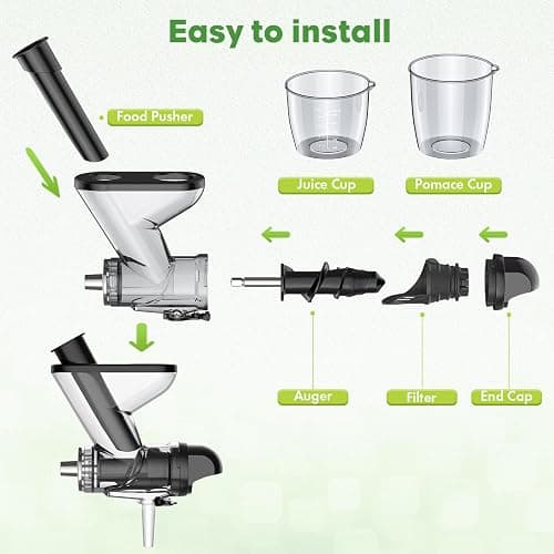 Heiolkako Masticating Juicer Attachment for KitchenAid Stand Mixer, Cold Press Juicer machines with Dual Feed Chute, Slow Masticating Juicer, Attachment for Kitchenaid Mixers thumbnail 6