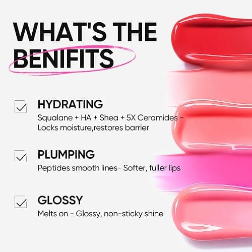 SKINTIFIC Peptide Brightening Lip Serum(01U Baby Pink-Update), Hydrating & Plumping Tinted Lip Gloss, Moisturizing Lip Balm with Polypeptides & Squalane for Glossy thumbnail 5