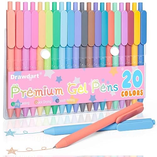 Drawdart Gel Pens 20 Colors Retractable Quick Dry Ink Pens Fine Point 0.7mm, Smoooth Writing Pens Multicolor for Journaling, Drawing, Doodling, and Note Taking, Multicolor, 20-Count thumbnail 8