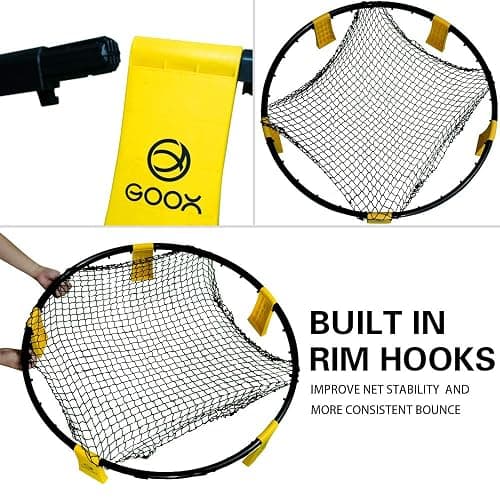 GOOX Outdoor Beach Ball Games with Carrying Bag, 3 Balls, Net and Strip Light (ONLY for Light Up Set)- Roundnet Game Set for Family - Played Outdoors, Indoors, Beach, Lawn, Yard and Park thumbnail 3