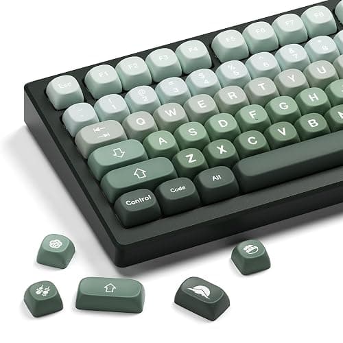 XVX Matcha Wagashi PBT Keycaps-MOA Keycap, Custom Keyboard Keycaps 60 65 75 100 Percent, 5 Side Dye Sublimation Keycap, 132 Keys Key caps Set for Cherry Gateron MX Switches Keyboards, Gradient Green - Image 1
